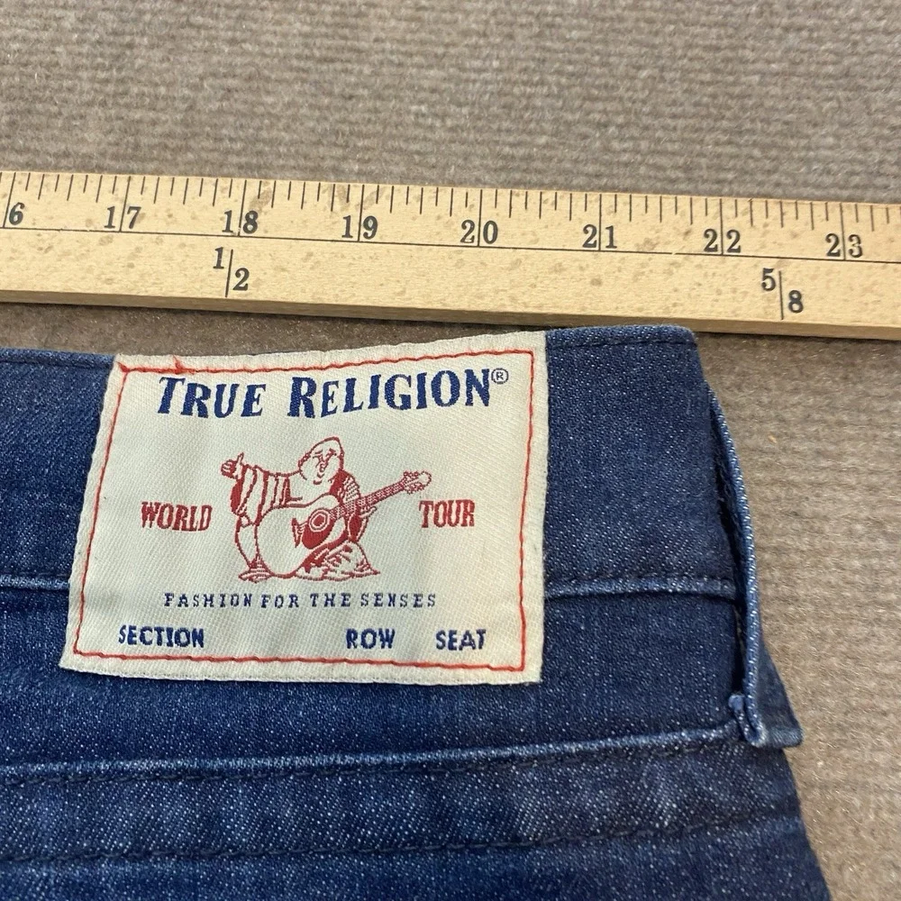 True Religion Mens Jeans Blue Size 42 Fits 43x32 GENO Relaxed‎ Slim Straight